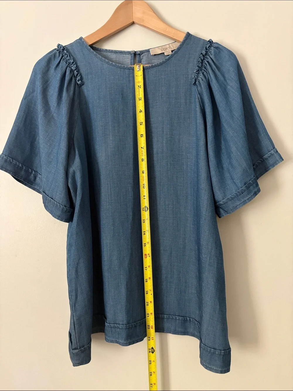 Lightweight Denim Style Blouse - Blue